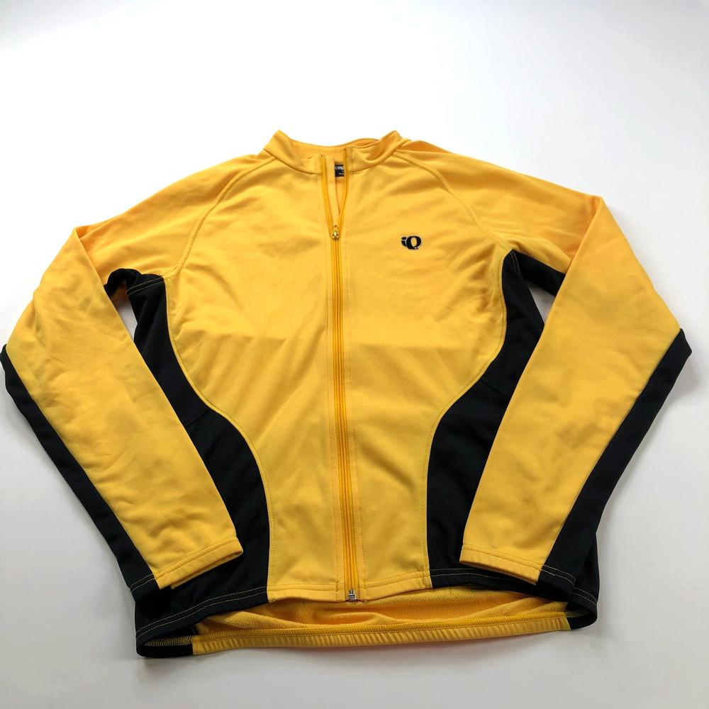 Pearl Izumi Mens Medium Polyester Cycling Full Zip Jacket Yellow Black